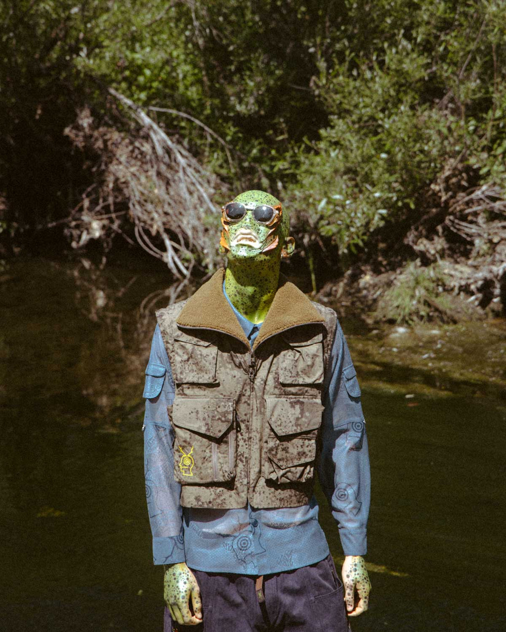 Brain Dead x South2 West8 Fleece Sleeve Tenkara Short Jacket - Grey 4