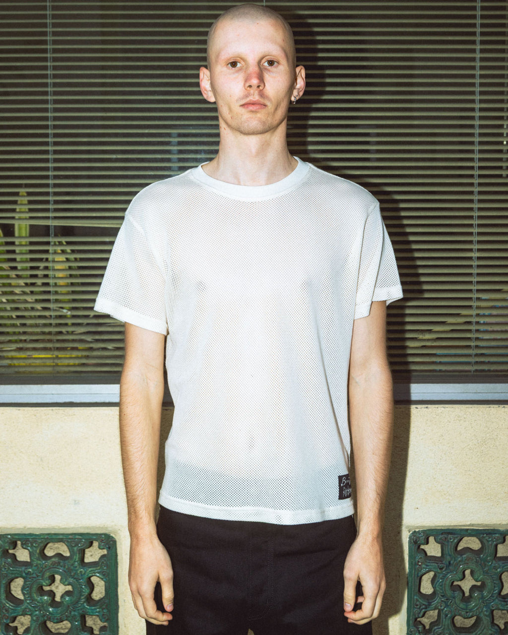 Folk Technology Mesh T-shirt - Cement 2