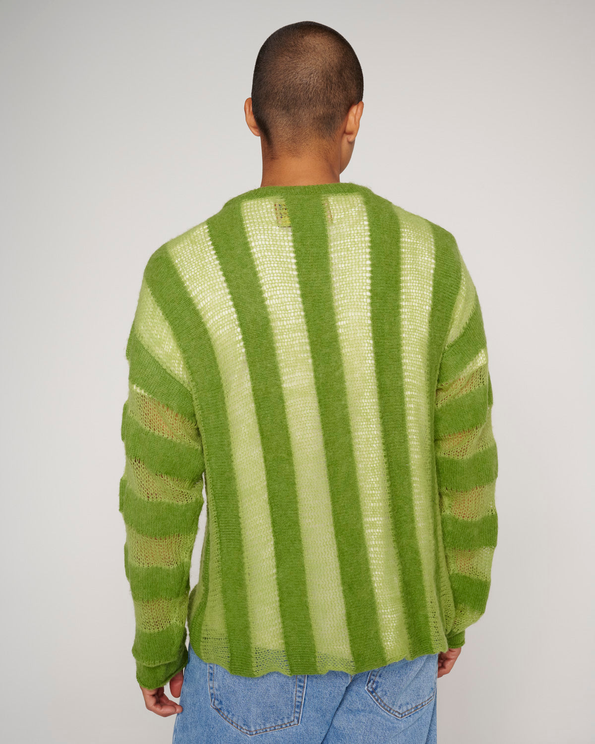 Fuzzy Threadbare Sweater - Green