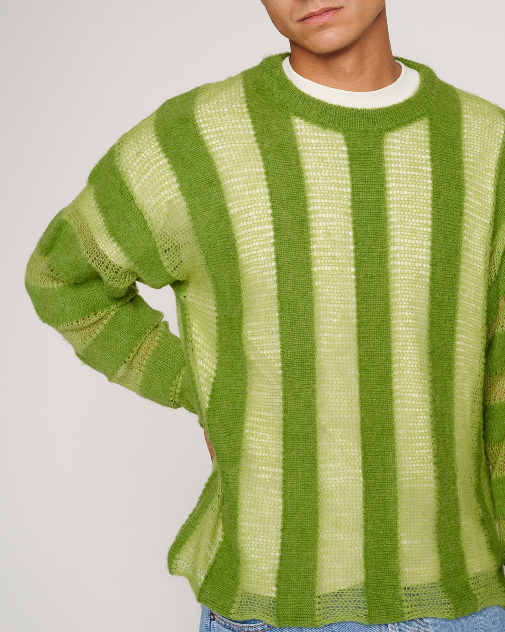 Fuzzy Threadbare Sweater - Green 6