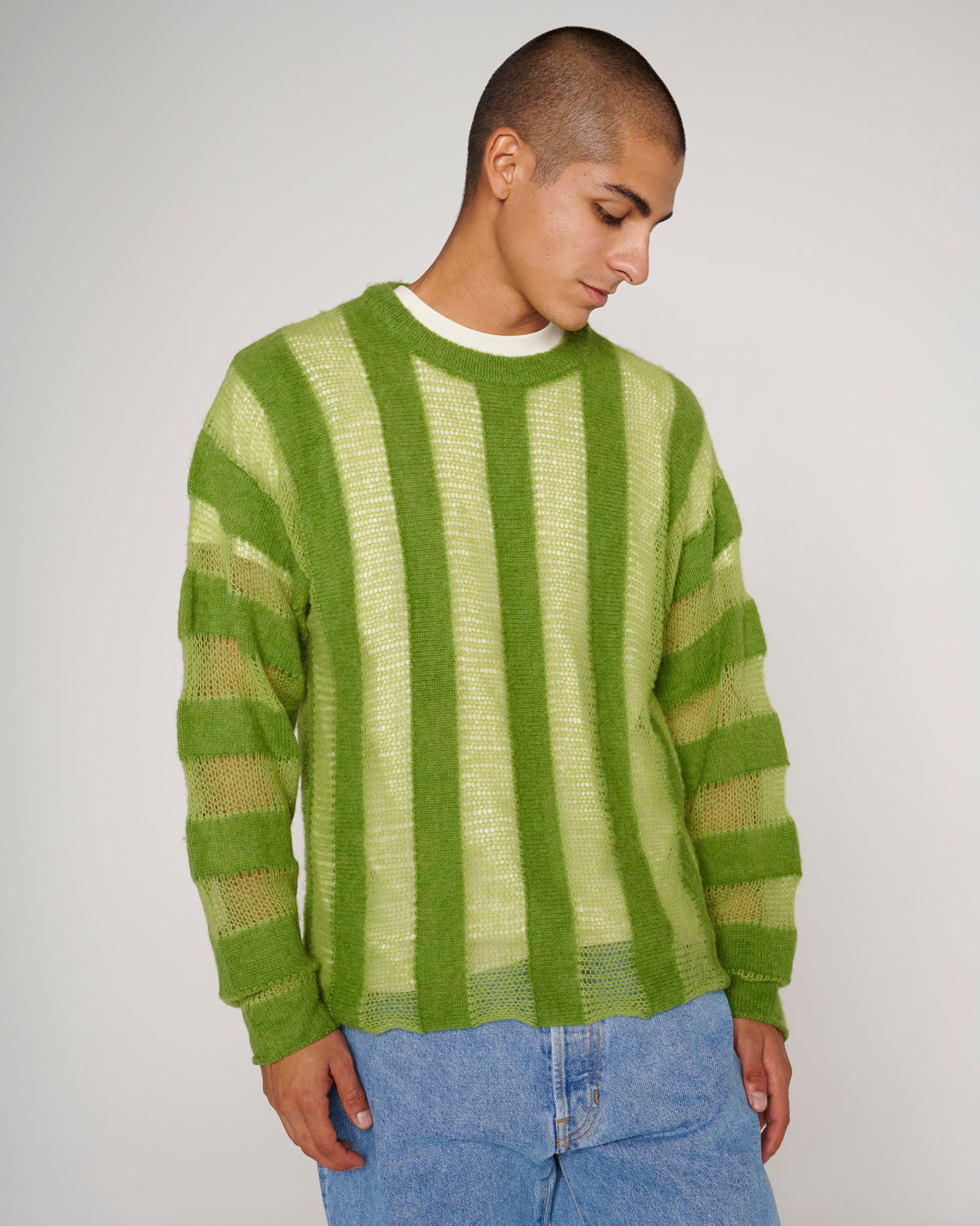 Fuzzy Threadbare Sweater - Green – Brain Dead