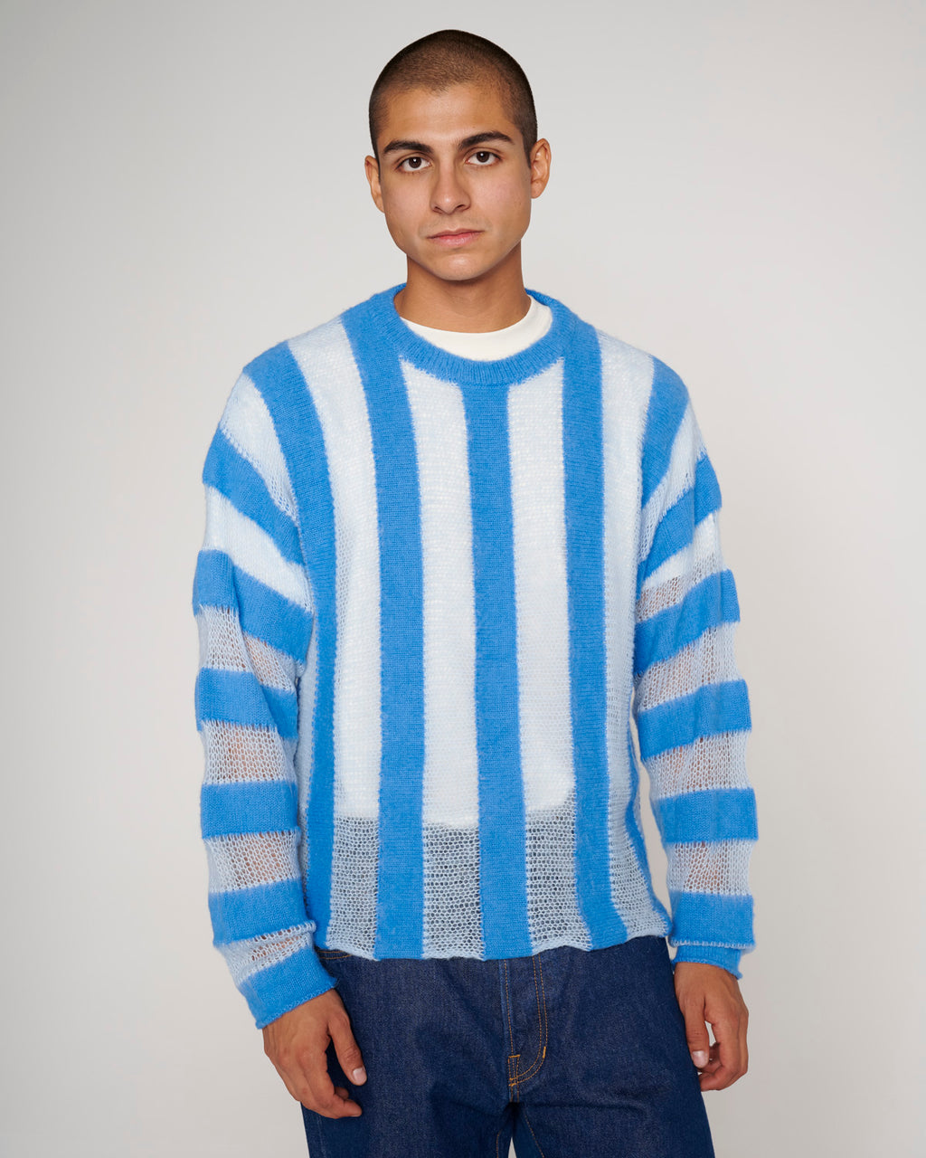 Fuzzy Threadbare Sweater - Light Blue 4