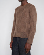 Fuzzy Threadbare Warped Check Sweater - Brown 5
