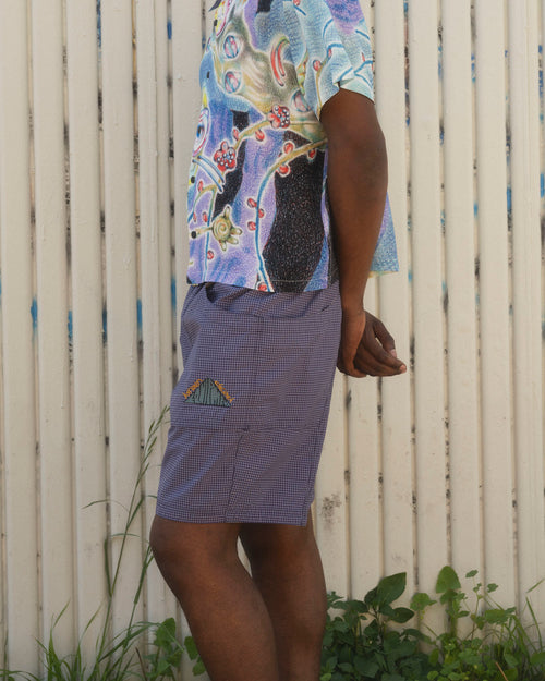 Gridded Ripstop Utility Short - Blueberry 2