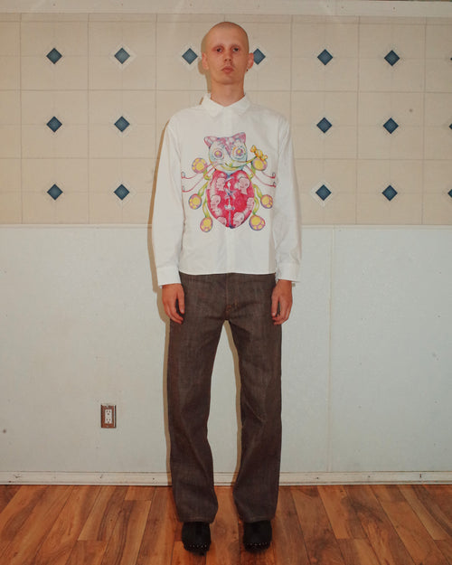 Gaspar Heart Button Up Oxford - White 2