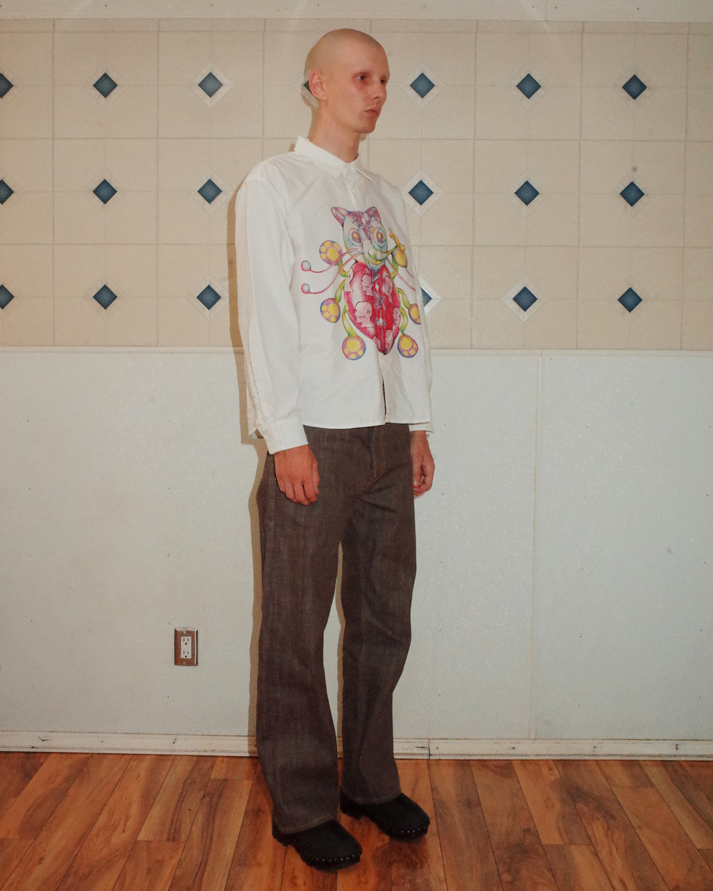 Gaspar Heart Button Up Oxford - White 4