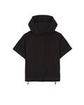 Gingham Hooded Top - Black