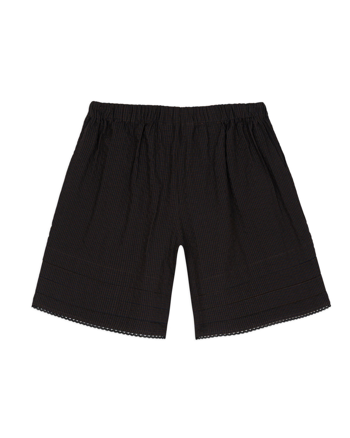 Gingham Shorts - Black – Brain Dead