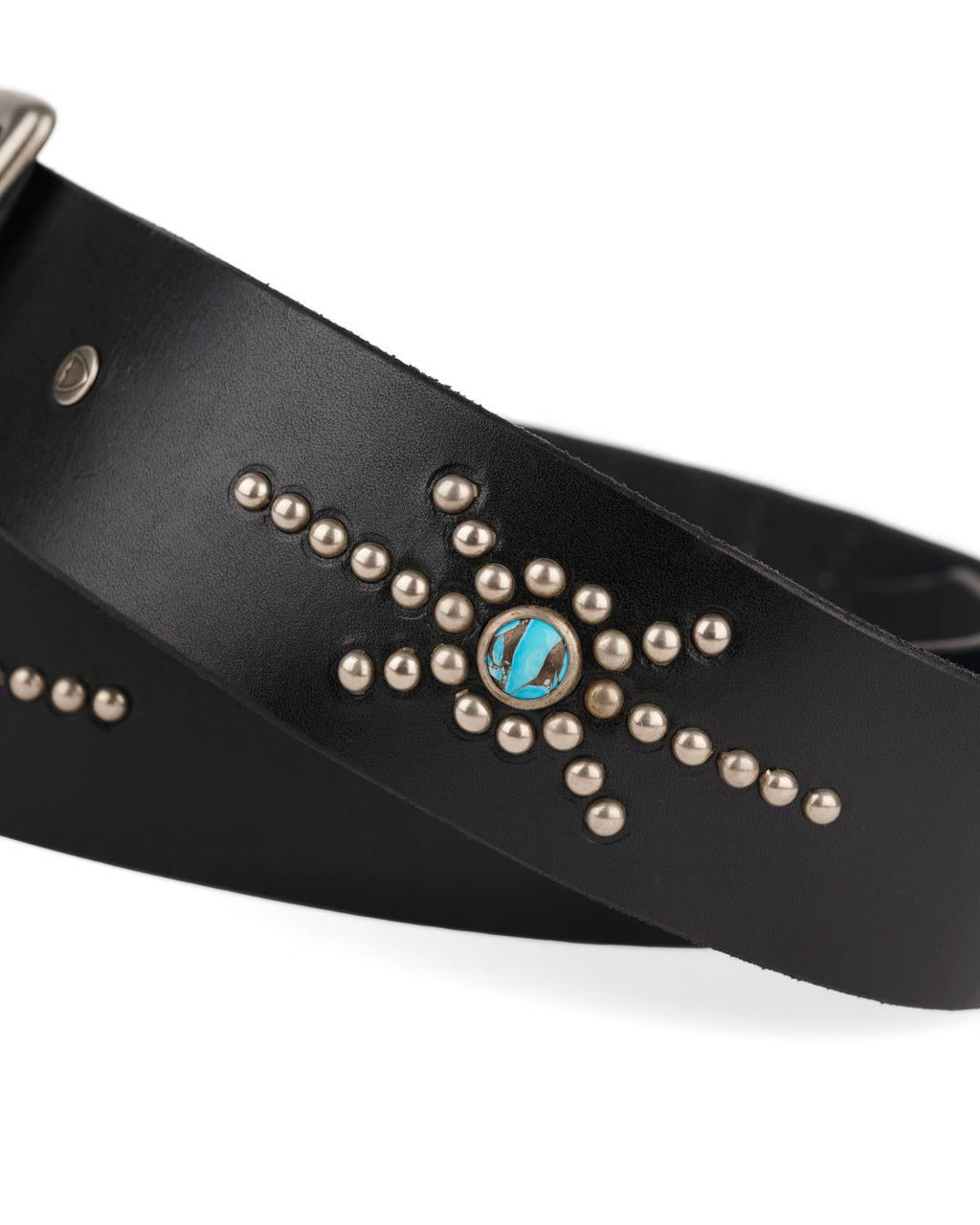 Brain Dead x Hollywood Trading Co Turquoise Studded Standard Belt - Black 3