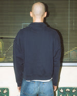 Half Zip Collared Sweatshirt - Washed Black 6