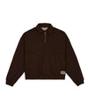 Half Zip Collared Sweatshirt - Brown