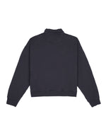 Half Zip Collared Sweatshirt - Washed Black 5