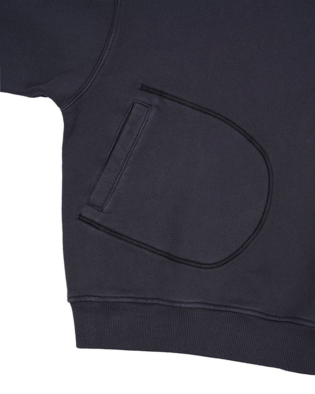 Half Zip Collared Sweatshirt - Washed Black 3