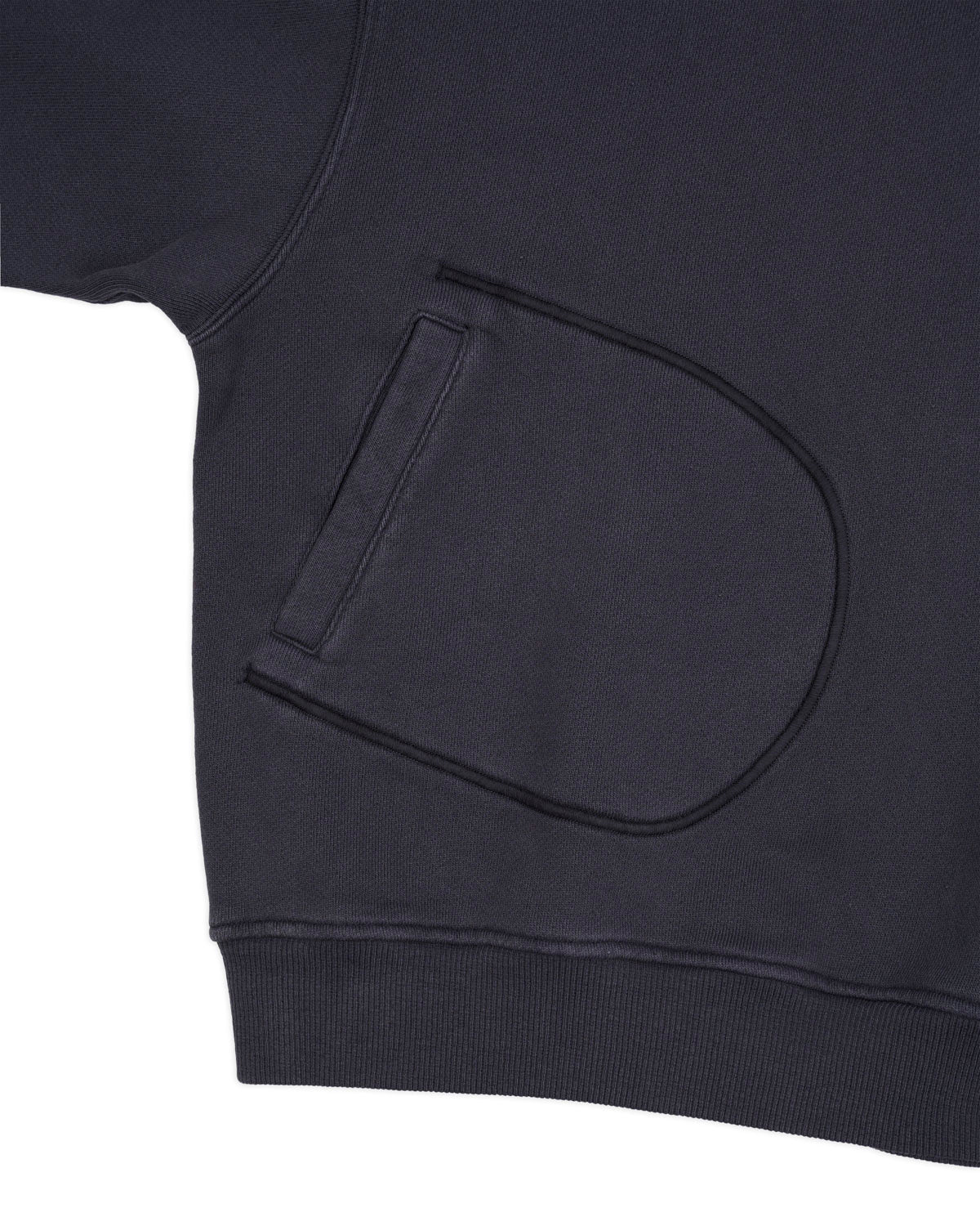 Half Zip Collared Sweatshirt - Washed Black 3