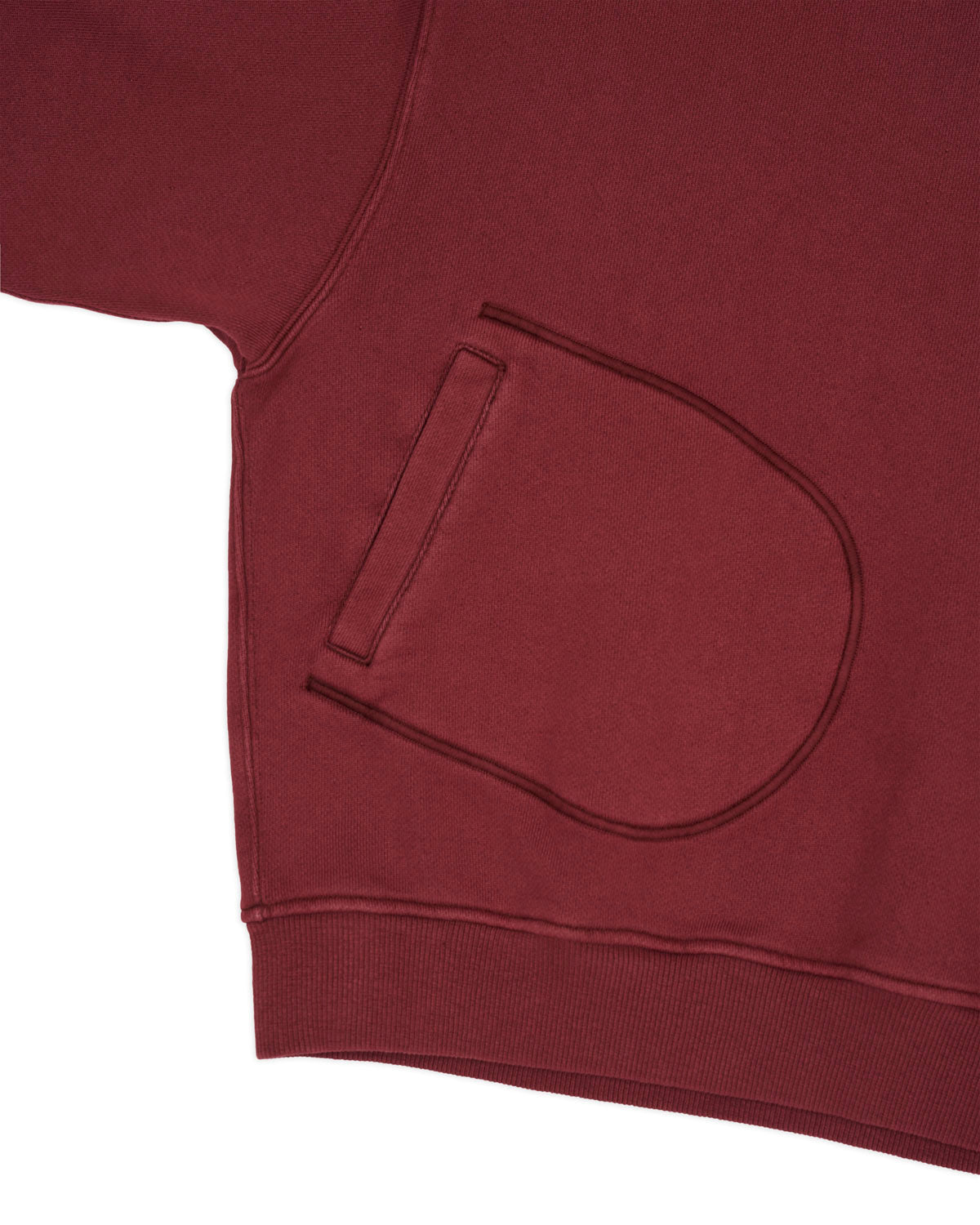 Half Zip Collared Sweatshirt - Wine 3