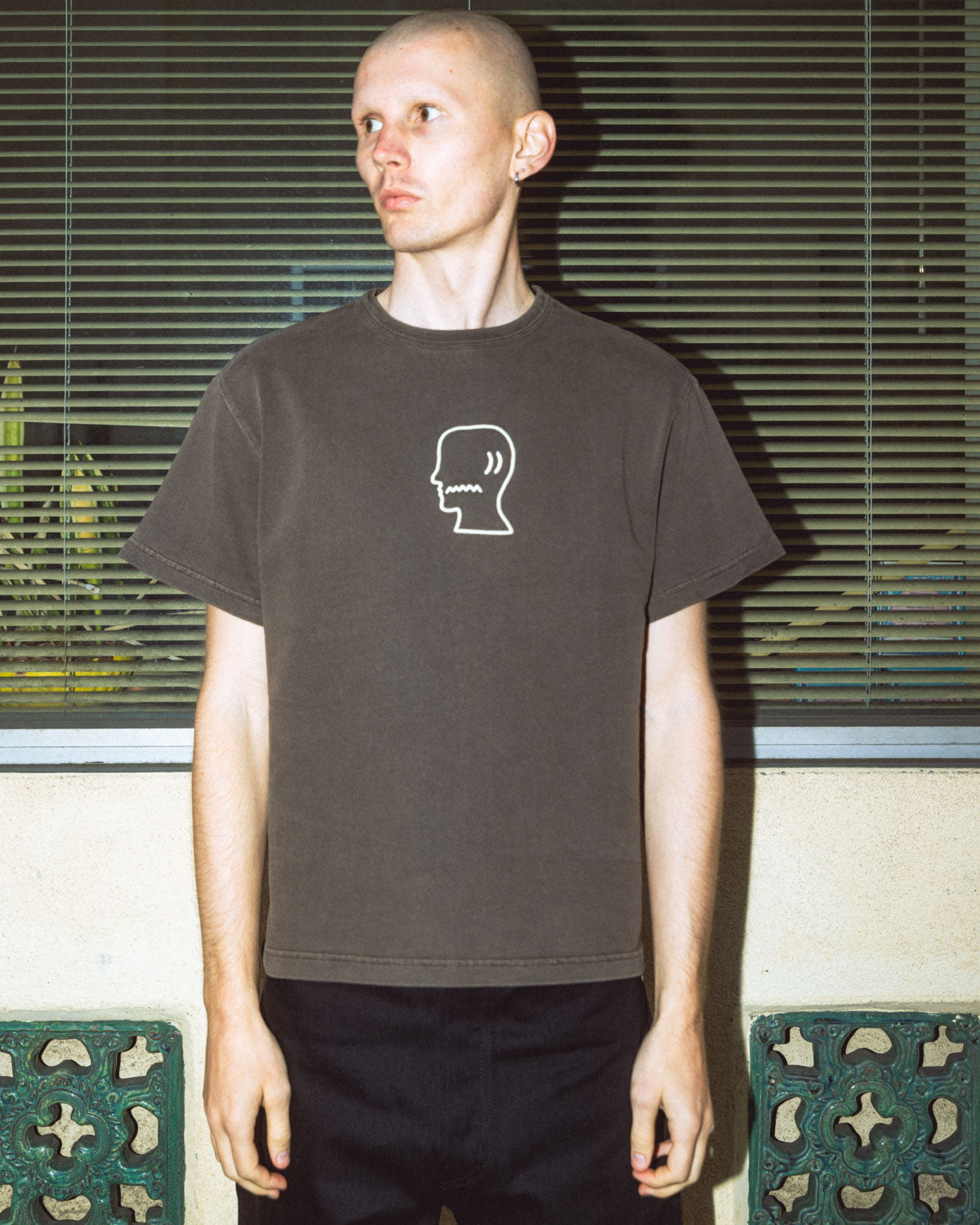 Heavyweight 3D Embroidery Logohead T-shirt - Brown 2