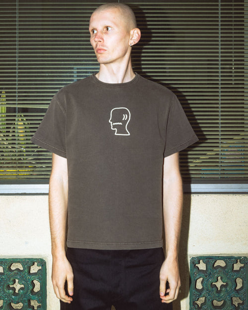 Heavyweight 3D Embroidery Logohead T-shirt - Brown 2