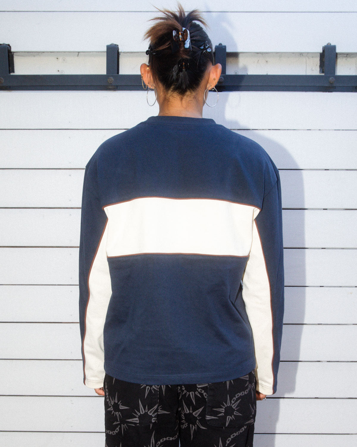 Heavyweight Paneled Long Sleeve Shirt - Navy 8