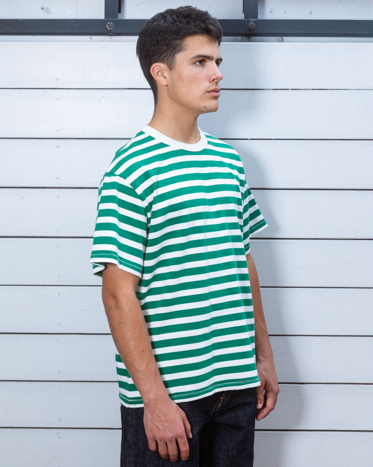 Heavyweight Stripe T-shirt - Green 6
