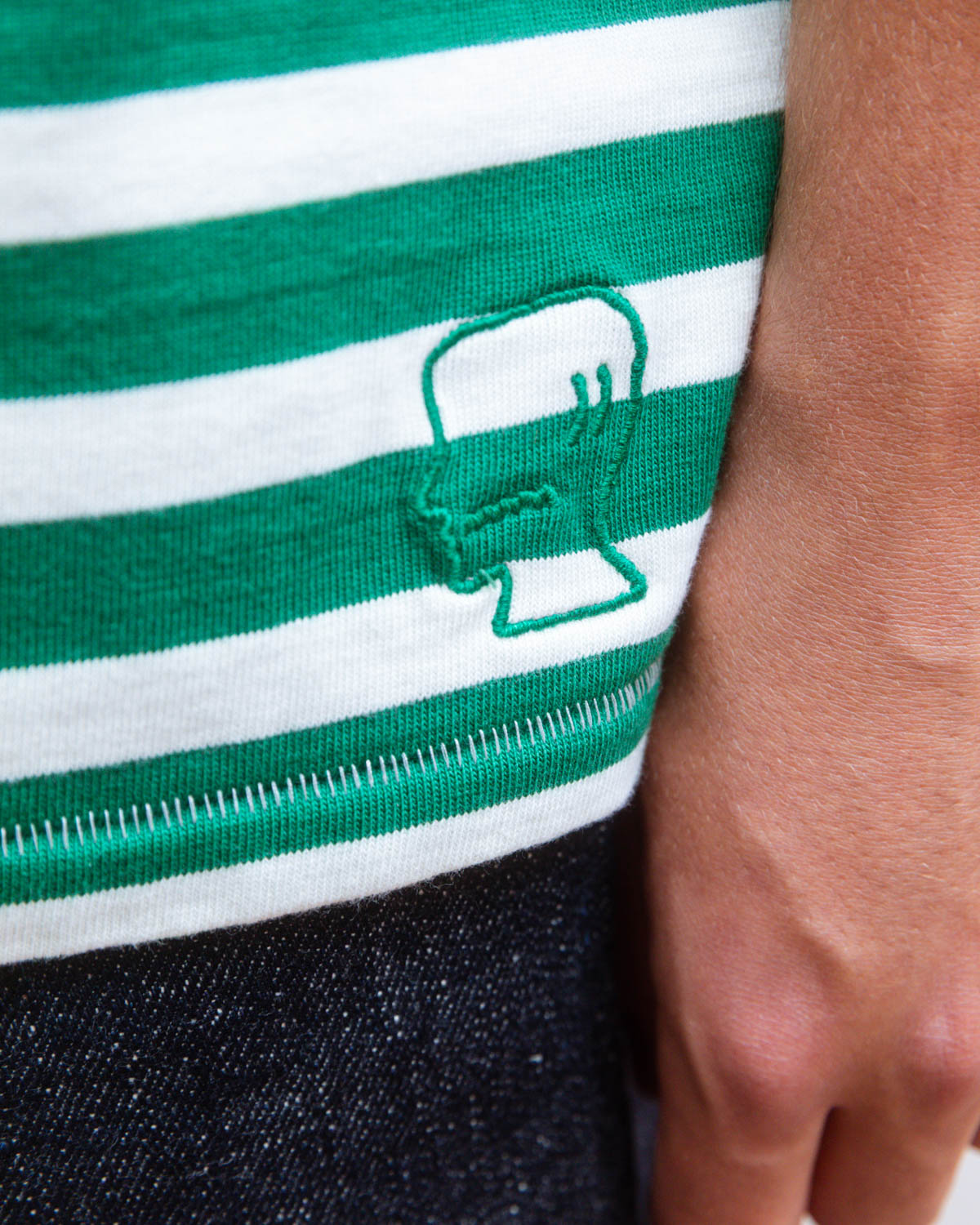 Heavyweight Stripe T-shirt - Green 8