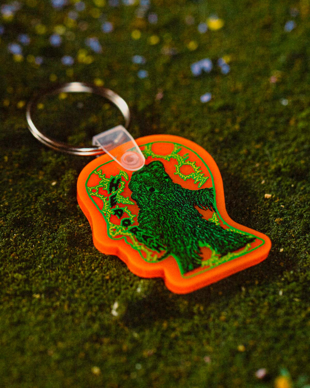 Brain Dead x Godzilla Hedorah Logohead Keychain - Clear Orange 4