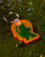 Brain Dead x Godzilla Hedorah Logohead Keychain - Clear Orange 4