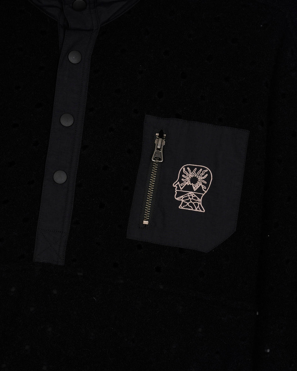 Hole Mock Neck Pullover - Black 3