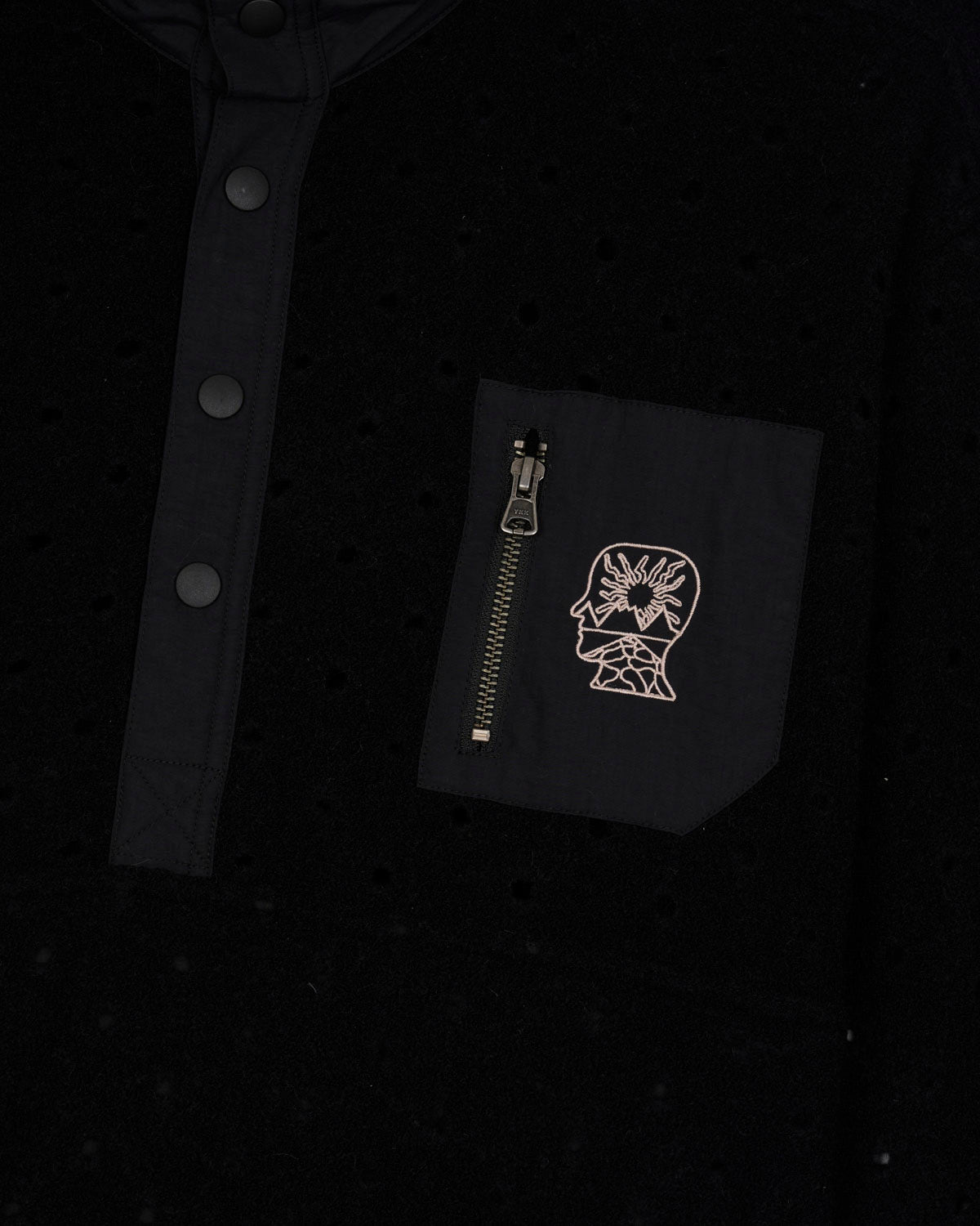 Hole Mock Neck Pullover - Black 3