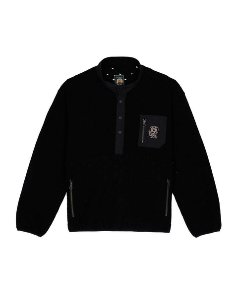 Hole Mock Neck Pullover - Black – Brain Dead
