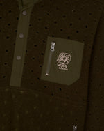 Hole Mock Neck Pullover - Olive 3