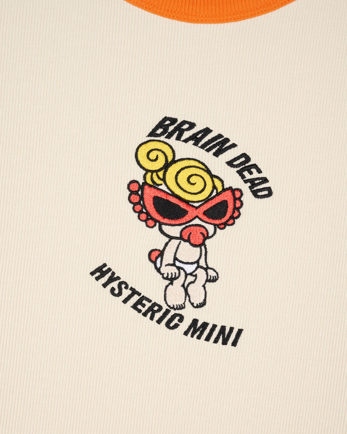 Brain Dead x Hysteric Mini Kids Ribbed Ringer T-shirt - Natural 3