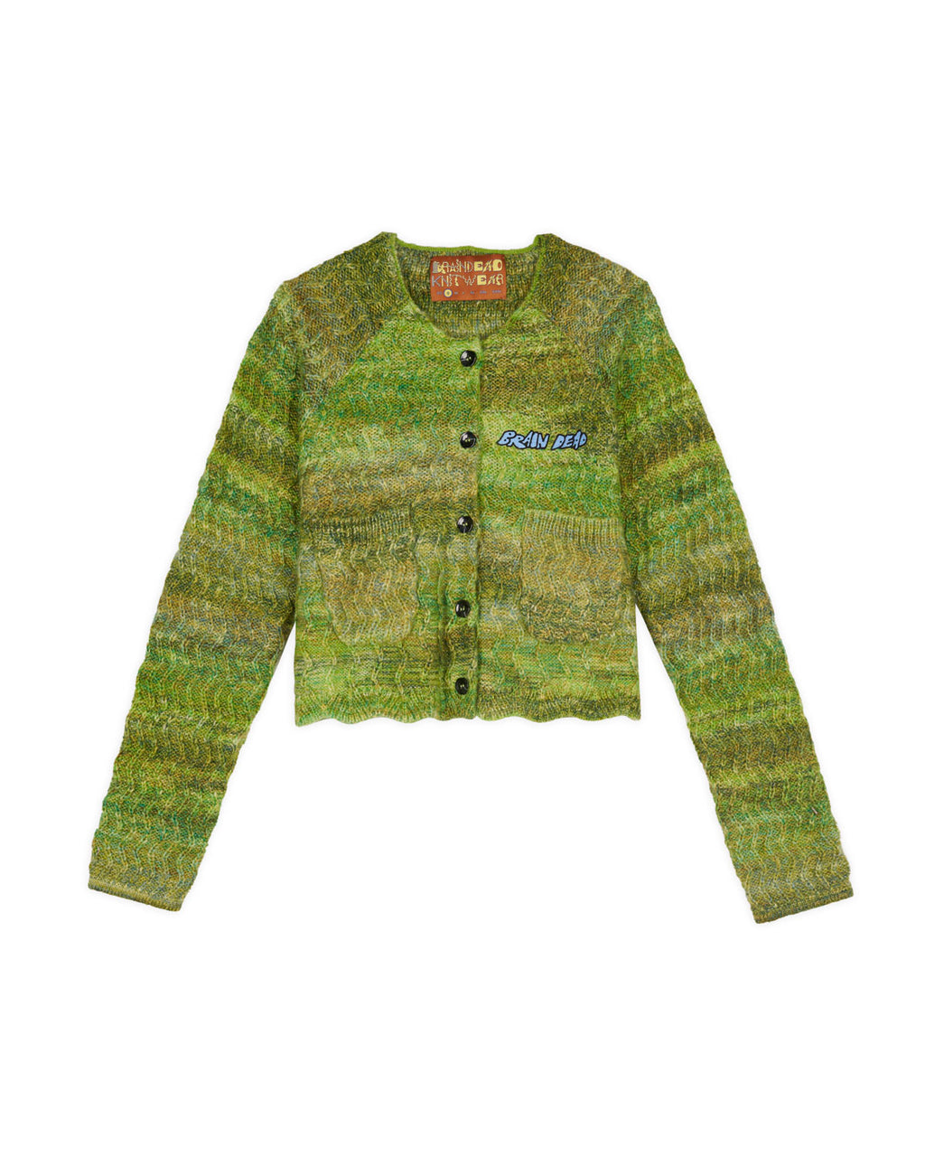 Isa Scalloped Cardigan - Green Multi