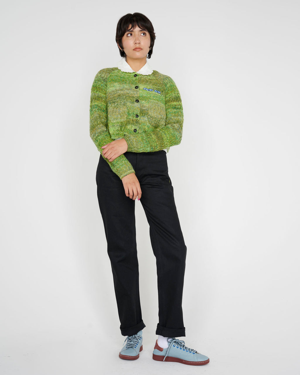 Isa Scalloped Cardigan - Green Multi
 7