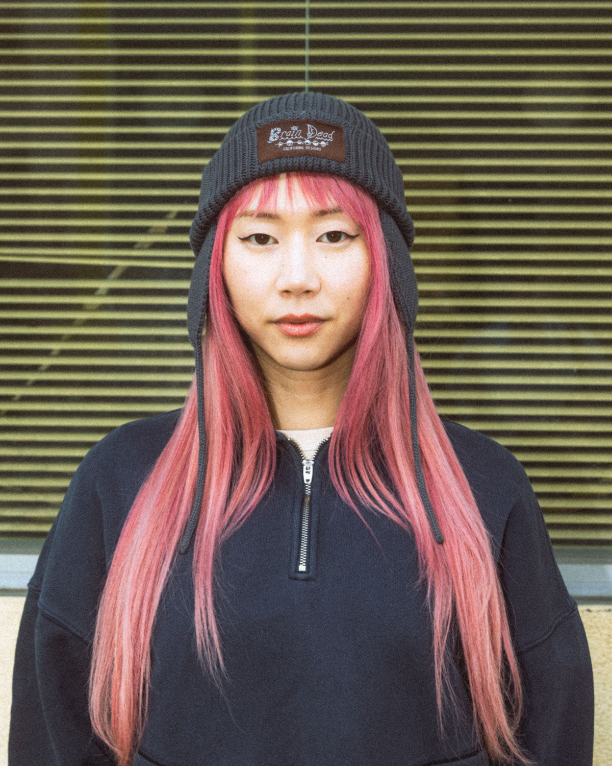 Knitted Ear Flap Beanie - Black – Brain Dead
