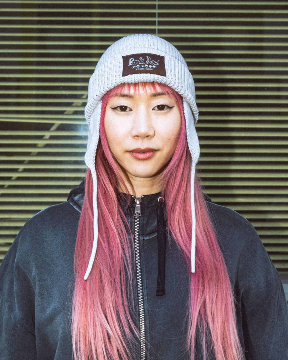 Knitted Ear Flap Beanie - Natural – Brain Dead