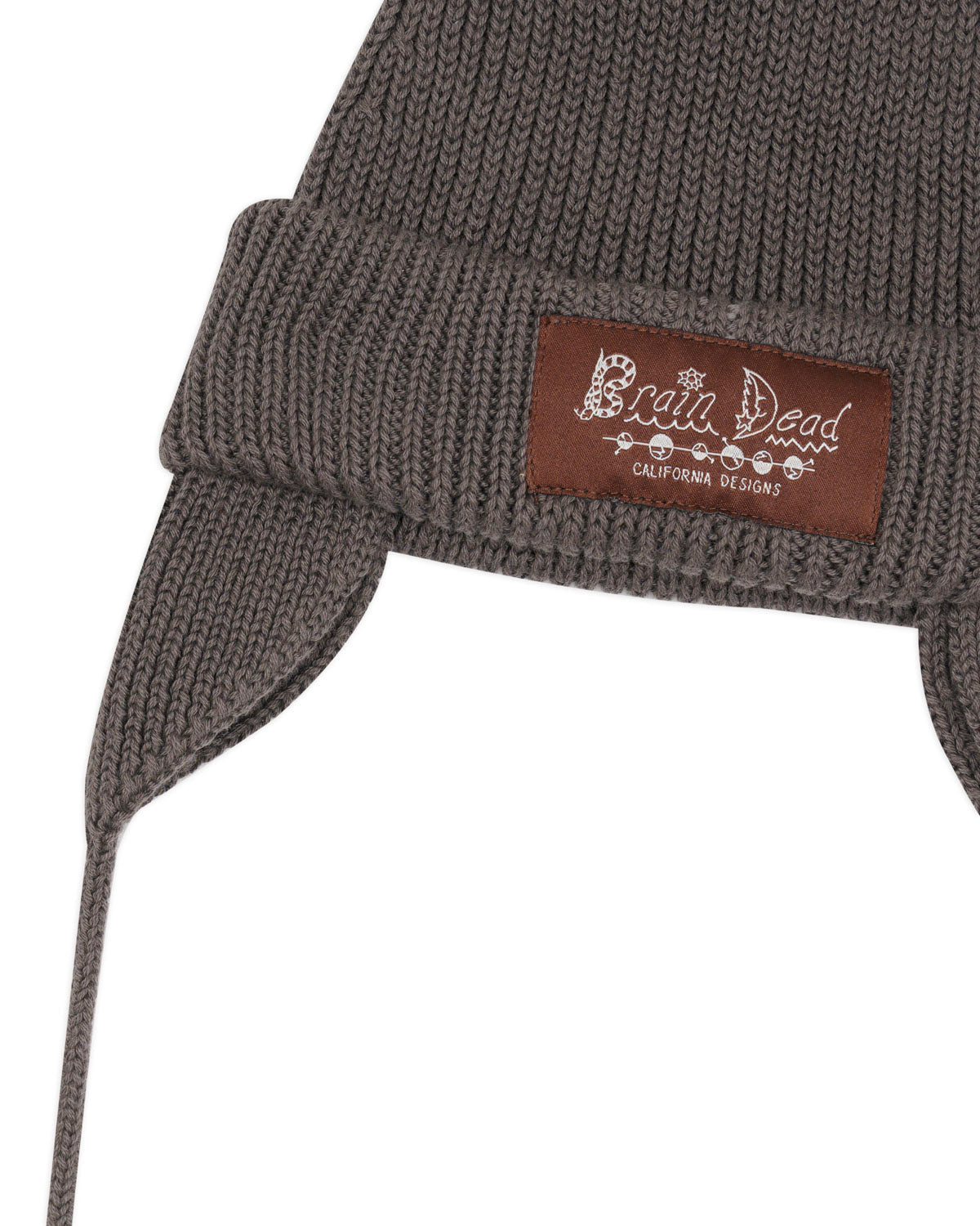 Knitted Ear Flap Beanie - Black – Brain Dead