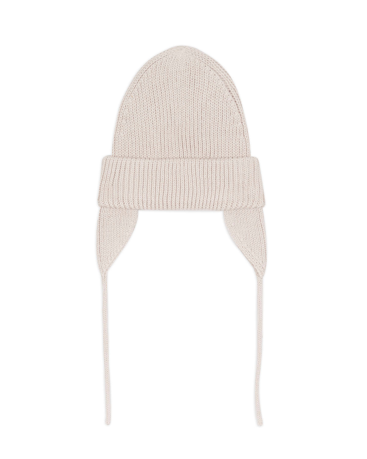 Knitted Ear Flap Beanie - Natural – Brain Dead