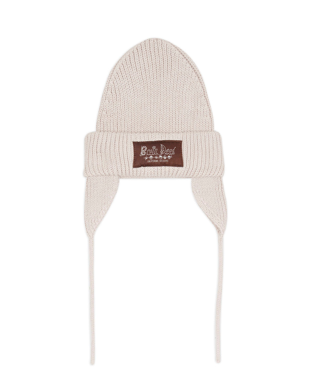 Knitted Ear Flap Beanie - Natural