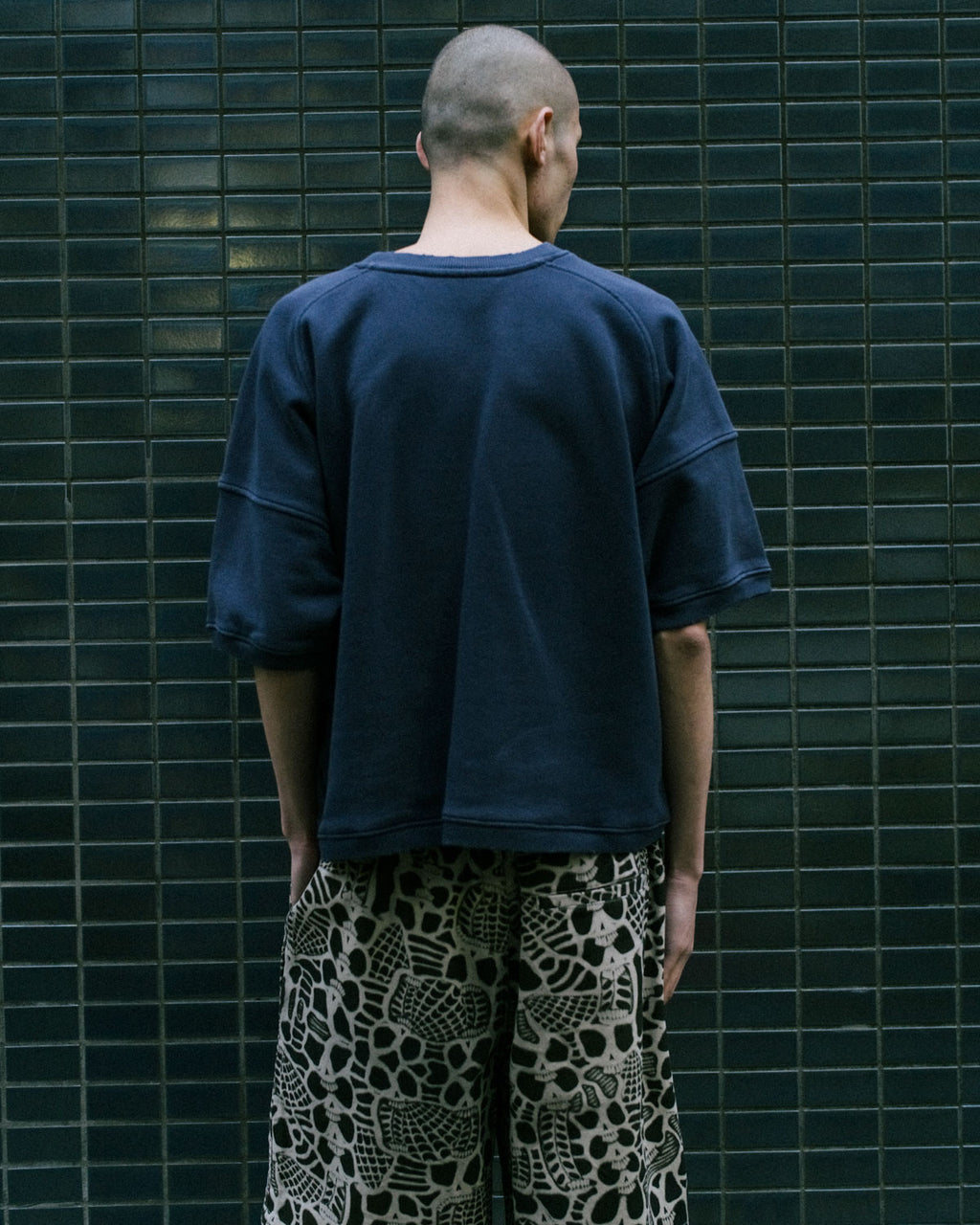 Short Sleeve Crewneck Sweatshirt - Navy 4