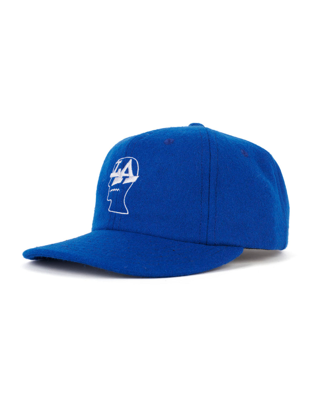 Wool Flannel LA Logo Head 6 Panel Hat - Blue 3