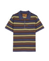 Lifted Stripe Half Zip Shirt - Blue Multi