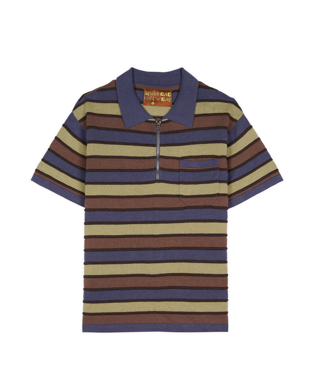 Lifted Stripe Half Zip Shirt - Blue Multi