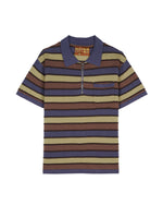 Lifted Stripe Half Zip Shirt - Blue Multi 1