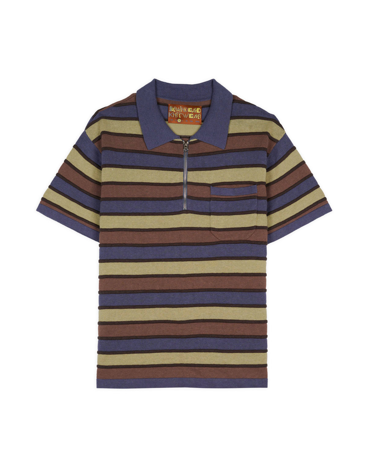 Lifted Stripe Half Zip Shirt - Blue Multi 1