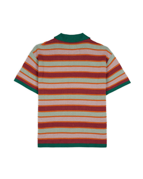 Lifted Stripe Half Zip Shirt - Red Multi 2
