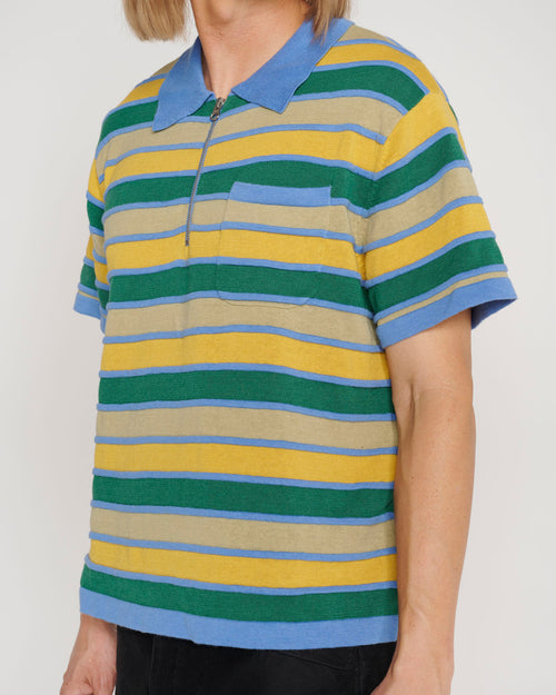 Lifted Stripe Half Zip Shirt - Yellow Multi 2