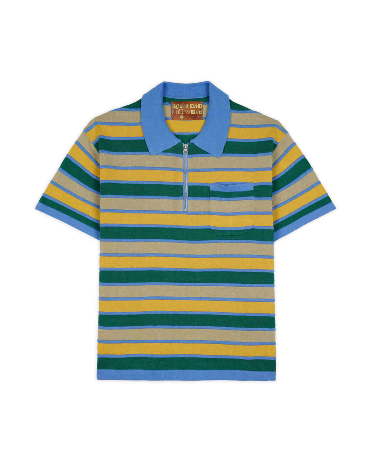 Lifted Stripe Half Zip Shirt - Yellow Multi 1