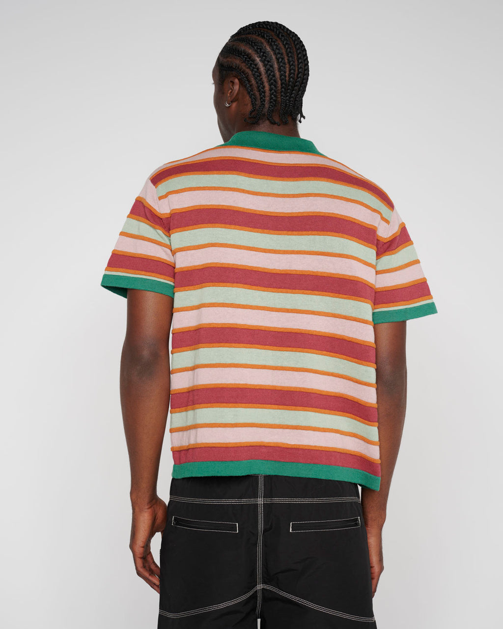 Lifted Stripe Half Zip Shirt - Red Multi 5
