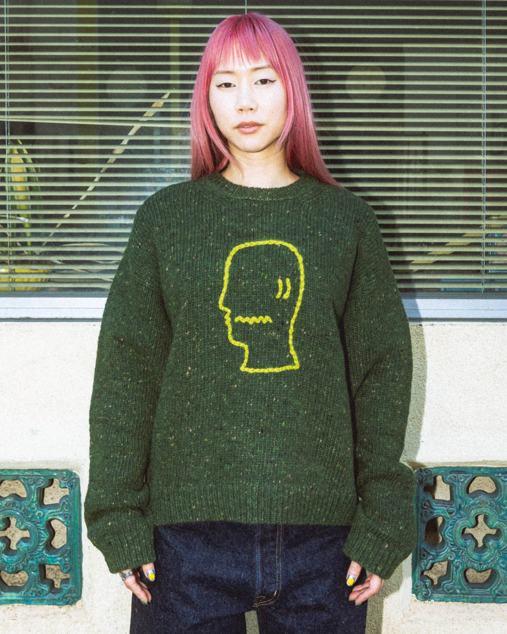 Logohead Alpaca Crewneck Sweater - Forest Green 2