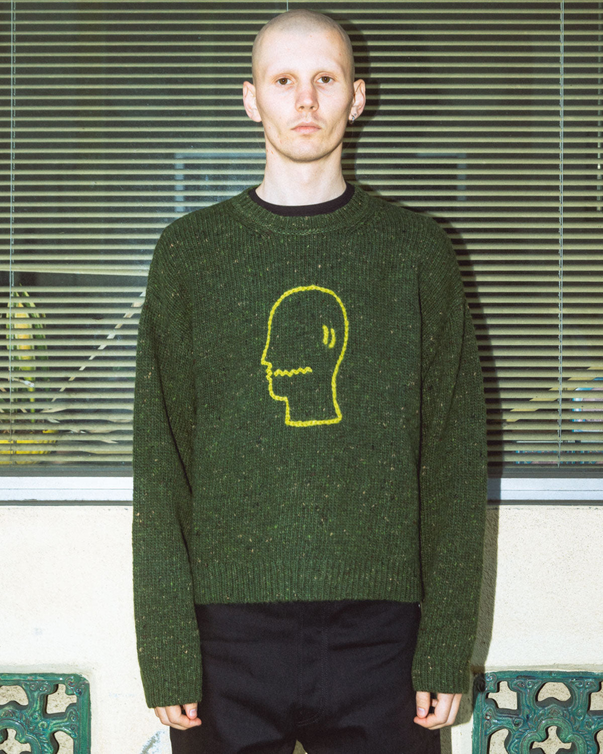 Logohead Alpaca Crewneck Sweater - Forest Green – Brain Dead